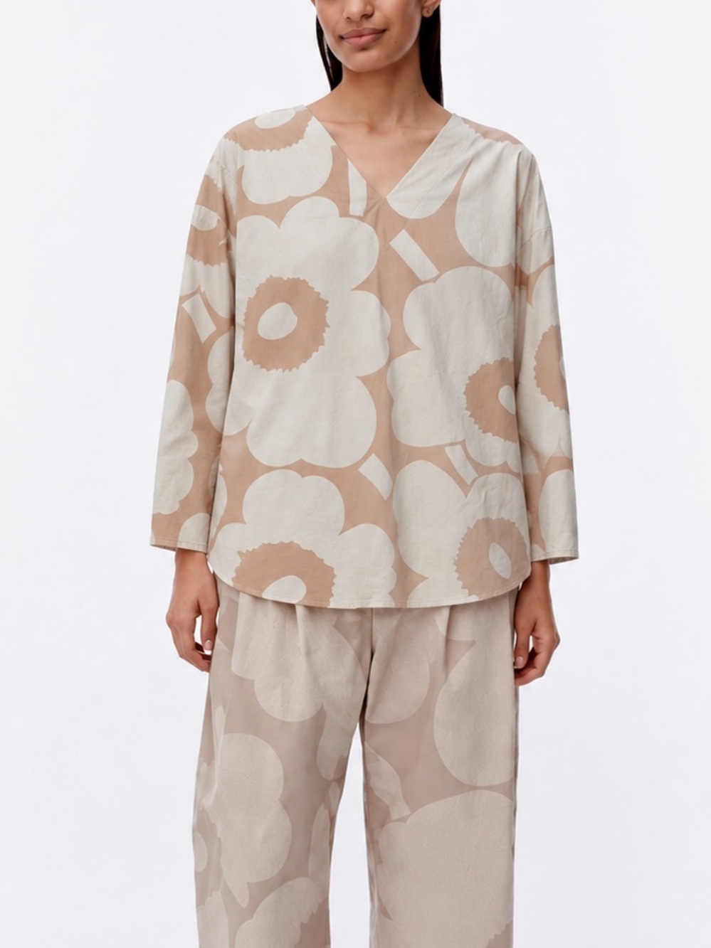 Marimekko Cotton Floral Printed Popover Blouse
